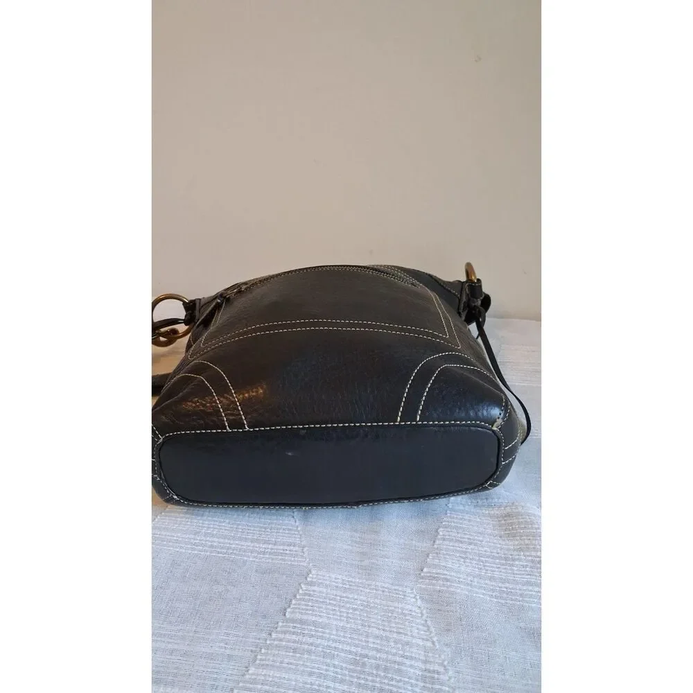 Vintage Coach Chelsea Laced Convertible Handbag Black 10399